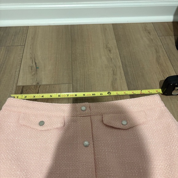 Marc New York Andrew Marc Button Front tweed Mini Skirt pink Size 16 - Picture 8 of 9